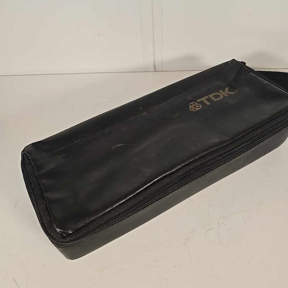 Vintage TDK 15 Cassette Tape Plastic Storage Holder W/ Soft Carrying Case